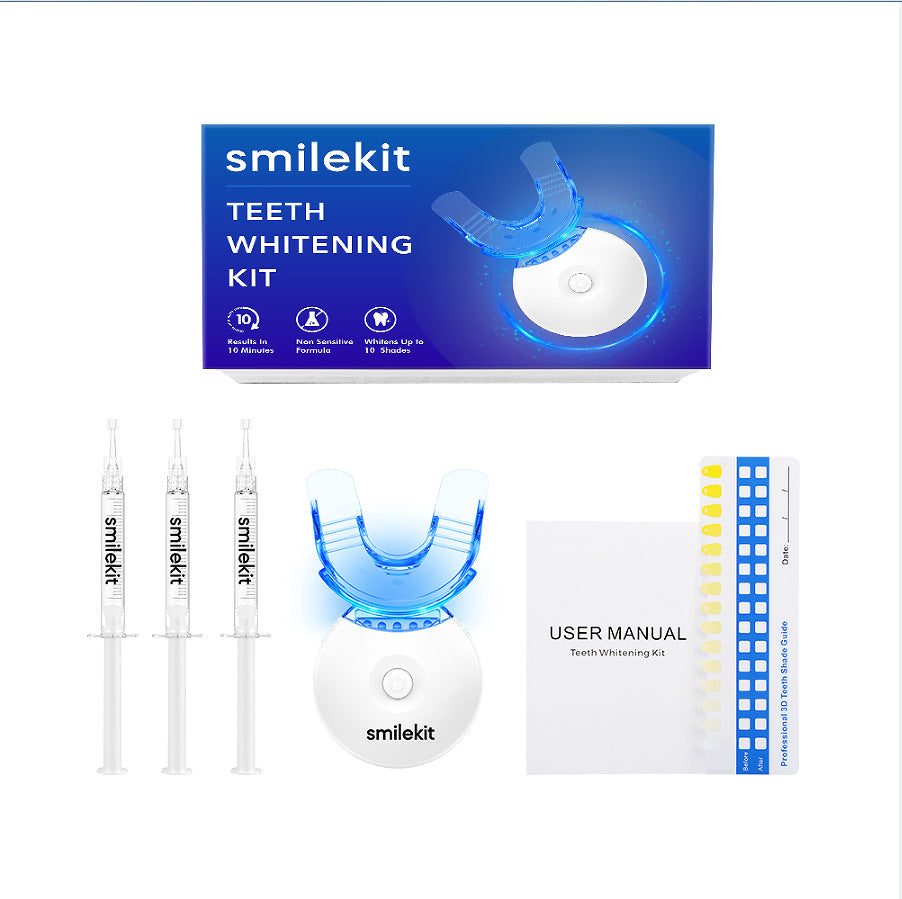 Kit de Gel Blanqueador Dental con Luz LED Pequeña para Uso en Casa