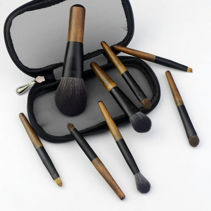 Kit de Mini Brochas de Maquillaje con Pelo Real | Set Completo Profesional