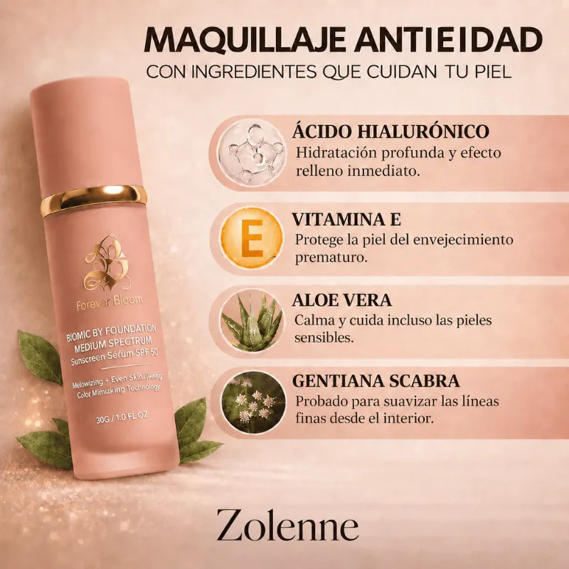 Forever Bloom® Base 4 en 1 con Antiedad y SPF 50 — Compra 1 y Llévate 2