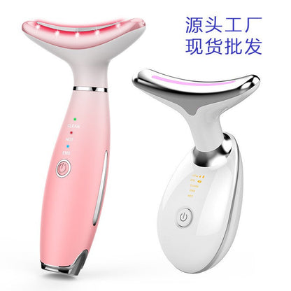 Dispositivo Facial y de Cuello con Luz LED – Terapia de Rejuvenecimiento con Microcorriente, Calor y Vibración