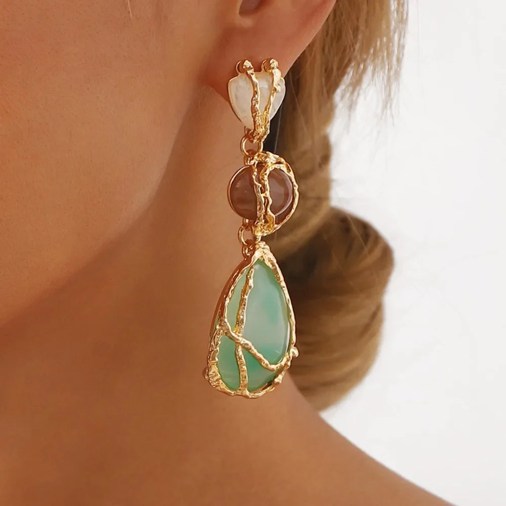 Pendientes Esmeralda Boho