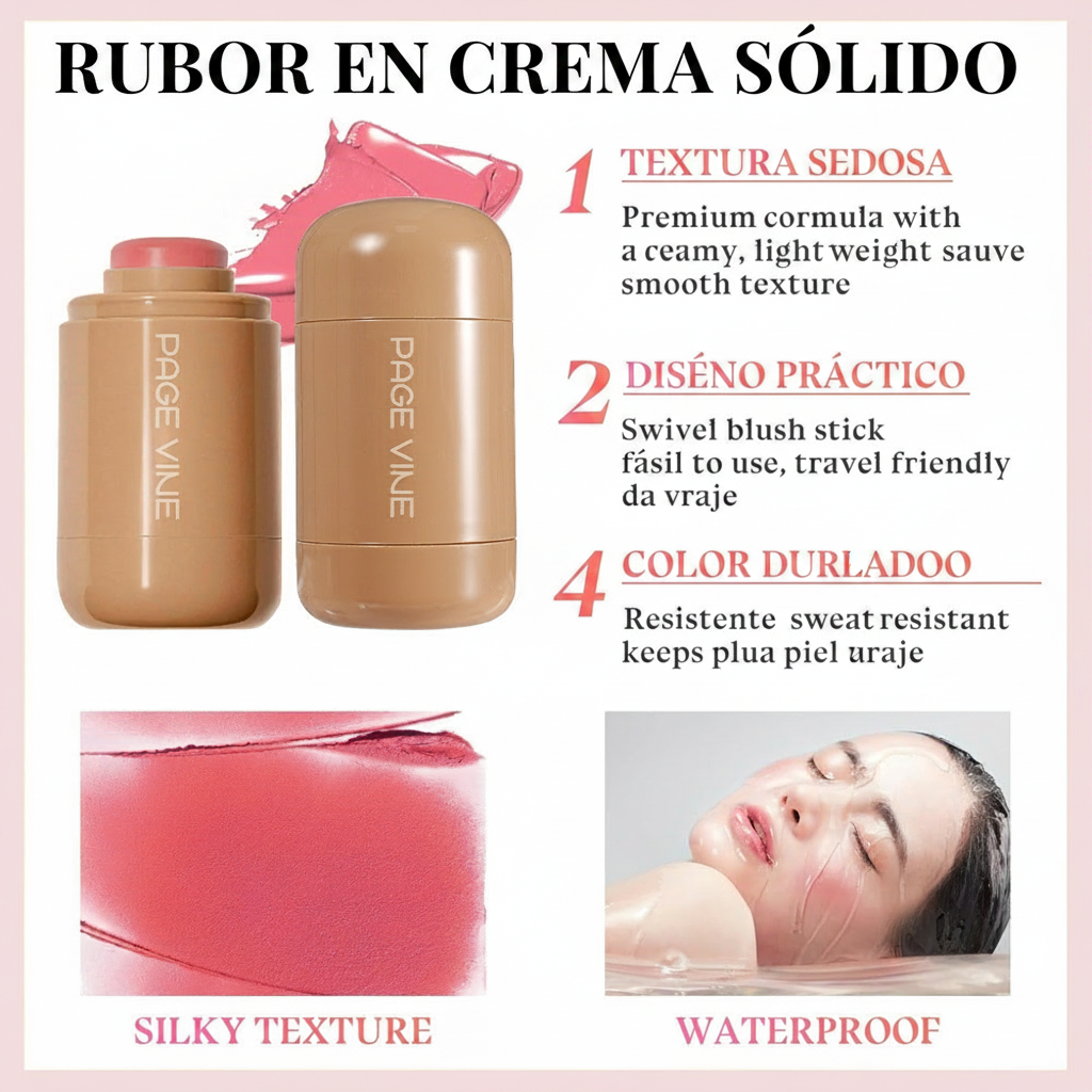 Rubor en Crema 2 en 1 Labios y Mejillas PAGE VINE
