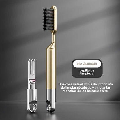 Cepillo para Cabello Largo con Base Adhesiva y Estuche Organizador
